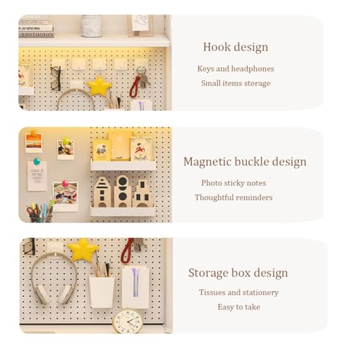 WSNCXFW White Clamp on Desk Organizer Shelf with Pegboard, Desktop Bookshelf Storage Shelves Multipurpose Countertop Hutch Bookshelf, for Home Office Dorm Gaming Desk,100cm/39.4in