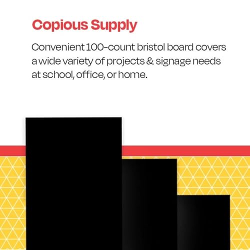 Board Bristol 18X24 Black SCHOOL SMART PK of 100