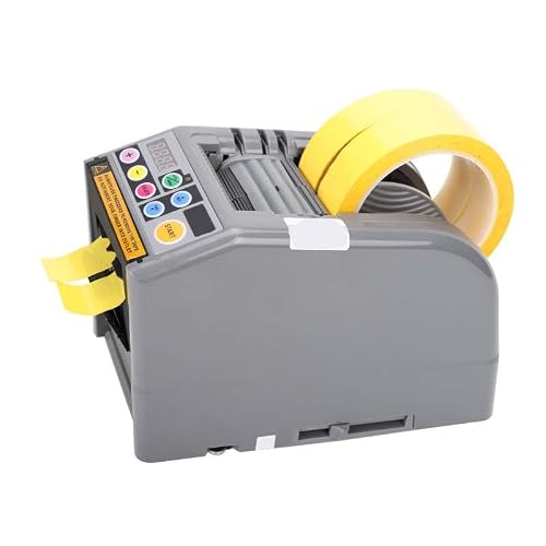 Automatic Tape Cutting Machine, 6-Memory Digital Dispenser with Manual/Auto Mode, 6-60mm Width, 5-999mm Length, 200mm/s for Packing, Shipping, Office