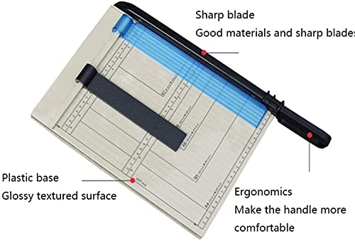 KouRy Paper Trimmer Guillotine Heavy Duty Cutter with Gridded Board for Craft, Label, Photo at Home Office (Black)