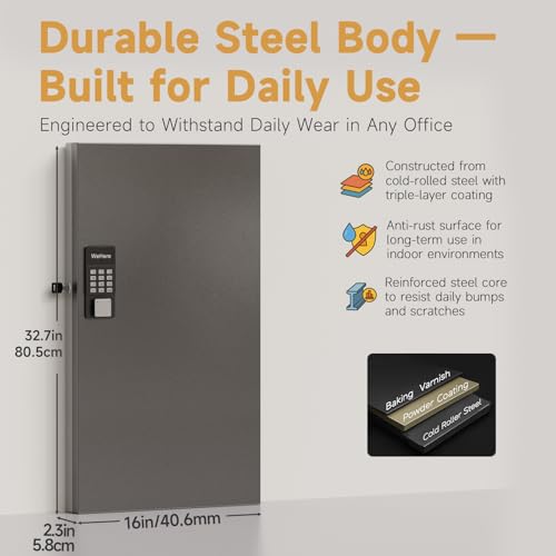 120 Key Lock Box Smart Key Organier Cabinet with Keypad & App for Office