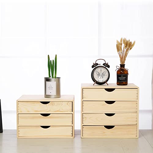 EliteBloom Drawer Type Multi Layer A4 Flat File Cabinet - Desktop Solid Wood Storage Box, File Organizer, Office Supplies Organizer for Home Office Counter Craft Decoration,3 Layers