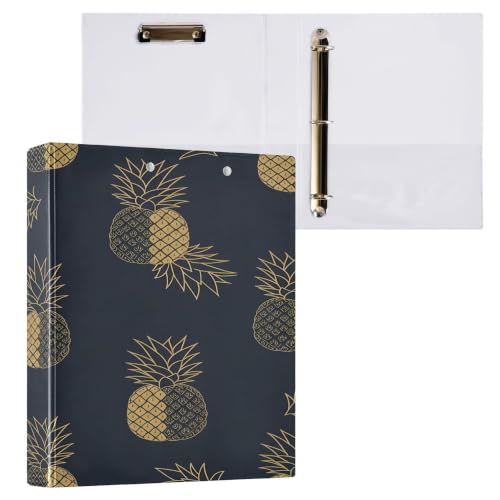 Xpdkjwd Pineapple Theme 3 Ring Binder Can Hold 200 Letter Size Binders, Suitable for Home, Office, Dormitory, 2Pcs