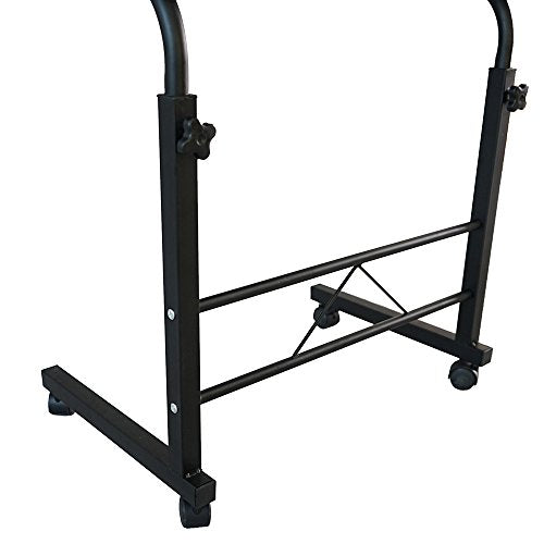 Azadx Side Table, Laptop Stand Adjustable 34.25" Computer Standing Desk Portable Cart Tray Side Table with 4 Wheels for Bed Sofa Hospital Reading Eating (Black)