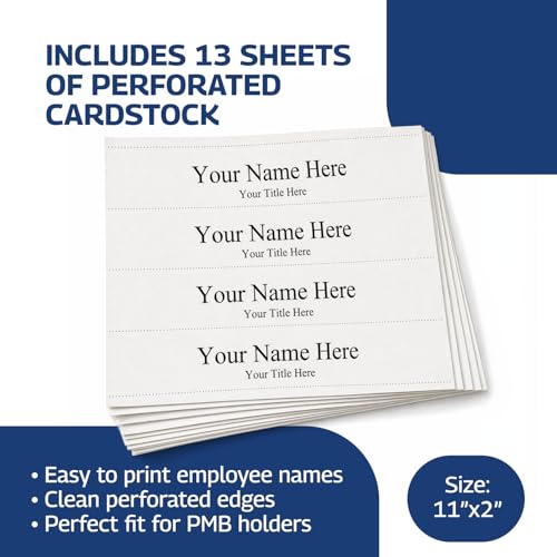 Plastic Products Mfg – Acrylic Name Plate Holder – 8.5" x 2" Wall Mount Nameplate Holder for Doors – Clear Acrylic Name Plate Display for Office Walls (10 Pack)