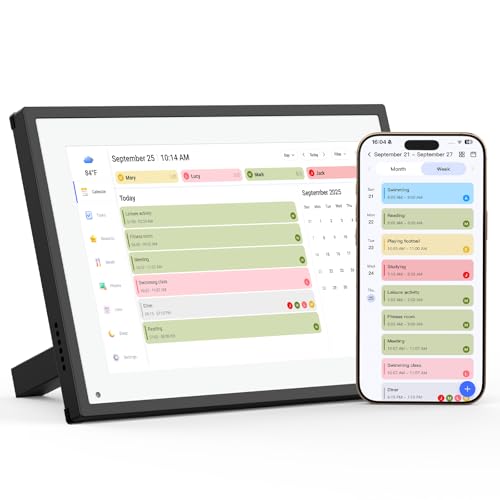 10.1" Digital Calendar Schedule Planning Interactive Touchscreen Digital Frame Weekly Monthly Planner Shared Album
