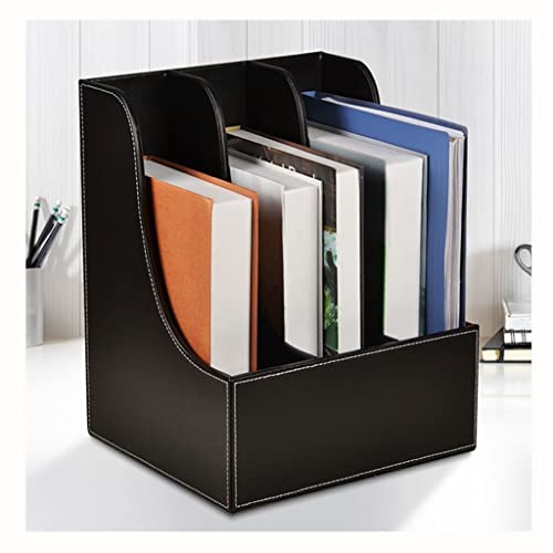 Yuidaaavzz Catalog Racks Office Organizer 3 Layers Folder File Classification Bookshelf File Storage Rack for School Office Black