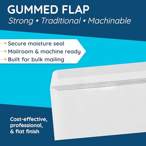 Blue Summit Supplies 500#8 Double Window Security Envelopes, Gummed