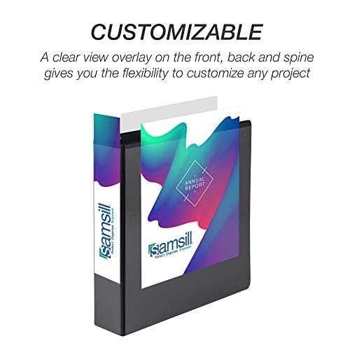 Samsill 12 Pack Durable 1.5 Inch 3 Ring Binders, Round Ring, Clear View Cover for Presentations, White