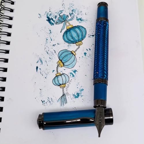Monteverde Innova Formula M Fountain Pen, Blue - Medium Nib, Luxury Pen with Durable PVD Coating, Refillable, JoWo Stainless Steel Nib, Premium Gift Box