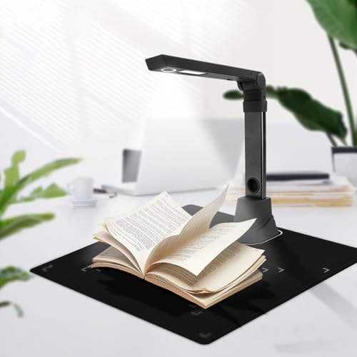 TYZDLSM Book Document Camera, 12MP Folding Document Scanner, for Office Books Teaching, with 6 LED Fill Lights, Capture Size A3, for Web Conferencing, Distance Education