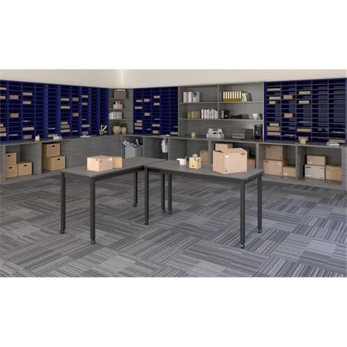 Correll LT3048-16 Lab Table, 36" Standing / Stool Height, 30" x 48" Fusion Maple High-Pressure Laminate Top with Black Frame , Rock Solid Commercial Quality