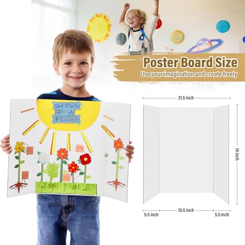 Xgsbvgdhw Trifold Poster Board Compact Pack Portable White