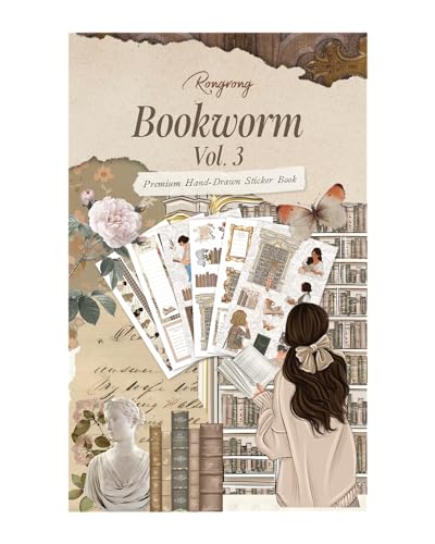 Rongrong Bookworm Planner Stickers Book Volume 3 Theme for Planners, Calendars, Journals – Perfect for Book Lovers – Scrapbook Accessories – 24 Pages