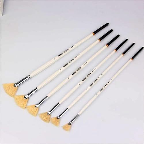 HBJWOV 6pcs/Set, Sector Oil Painting Brushartist Drawing Art Supplies Brushes Brush