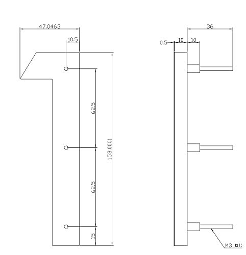 NASTA KS-EX04F-GS 1 Floor Number Indicator Board, Cut Letter Type, Base Plate, Glass Color, Body Depth 6.0 inches (15.3 cm), Body Height 0.4 inches (1.05 cm), Pack of 30