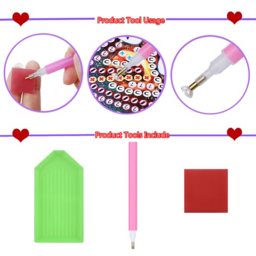 4Pcs DIY Pattern Diamond Art Bookmark Gift for Book Lovers Mosaic
