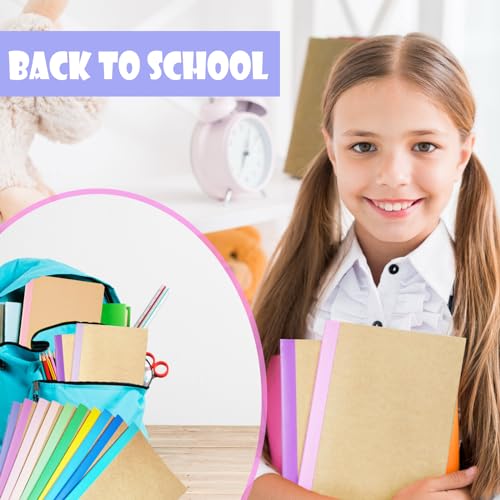 Nanajorwa 100 Pack A5 Colorful Ruled Lined Mini Notebook Journals Bulk, Soft Cover Kraft Composition Notepad Memo Cuadernos for Girls, Students, Traveler, Note Taking, School Supplies