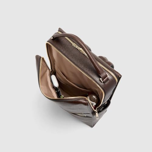 Piquadro - Leather Backpack Laptop 15.6" - Women - Brown