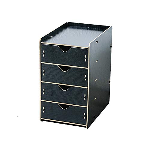 Desktop Drawer Organizer, 4 Layers File Cabinet 14.52225CM, Quality Wooden Filing Cabinet, Smooth Feel.,C