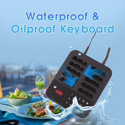 AGJ Restaurant Pager 10 Beepers Wireless Calling System Guest Customer Queue Pagers for Food Court Food Truck Church Nursery Clinic Coffee Shop with Buzzer Vibration Flash
