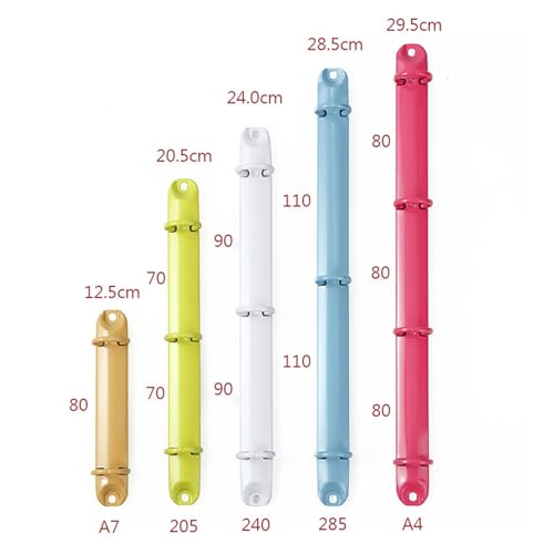 Ring Clips 10PCS A4 A7 Color Binder with Backboard DIY Notebook Metal Accessories Hole Clip Loose-Leaf Binding Rings Mini(Yellow,A7)