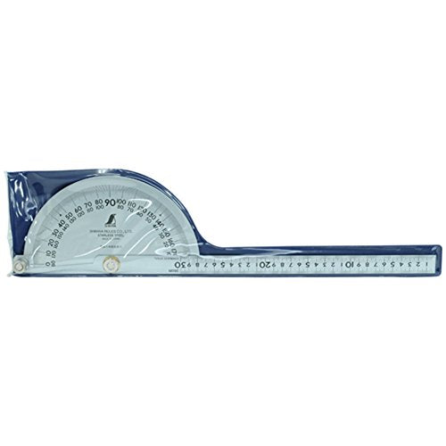 Shinwa Sokutei 62898 Protractor Diameter 8.3 inches (210 mm), Single Pole Pole with 11.8 inches (30 cm) Scale Included, No.300, Silver