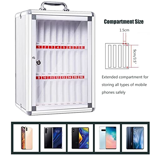 DFEDHF 48 Slots Mobile Phone Storage Cabinet, Lockable Wall Mounted Phone Safe Deposit Box, with Handle, Number & EVA Inner, for School, Factory, Examination0 (Onecolor-12)