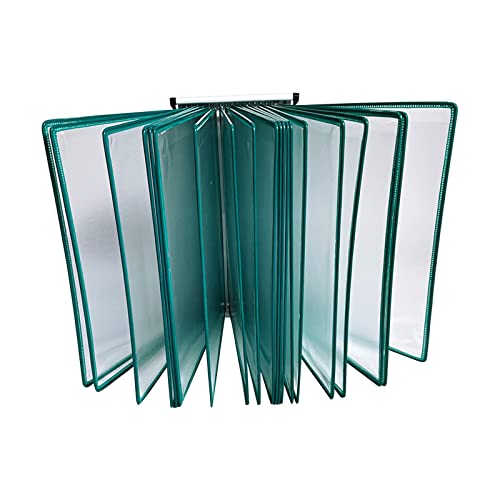 GFSGHZZ Wall Mount Reference and Display System - Wall Mount Catalog Display Rack, Wall Mounted Reference System, with 20 Easy-Load Pockets - 40 Sheet Capacity - A4 Letter Size,Green