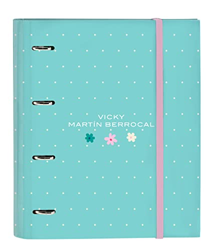 VMB Mint Paradise – 4 Ring Binder 35 cm with 100 A4 Sheets, Ideal for Children of Different Ages, Comfortable and Versatile, Quality and Strength, 27 x 3.5 x 32 cm, Mint Green
