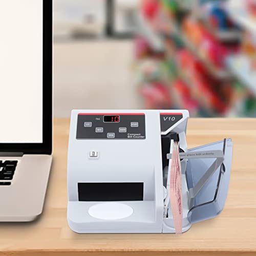 SNKOURIN Money Counter Machine with UV/MG/WM Counterfeit Detection, American Portable Commercial Money Detector,100-240V LED Display, 600pcs/min