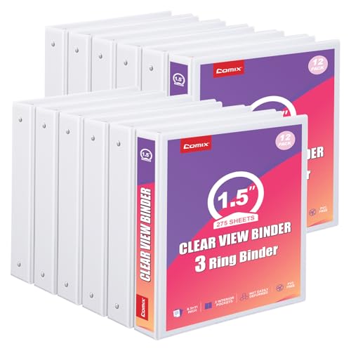 Customizable Round Ring Binder, 1.5 Inch 3 Ring Binder, Minimalist PVC-Free Binder with Clear View Cover, Lay-Flat Design for Structured Document Organization at Home, School & Office
