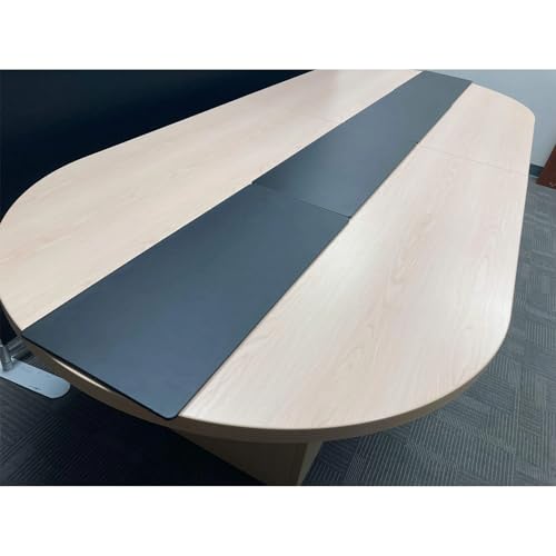 DACASSO Classic Black Leather Conference Table Single Runner- Luxury Leather Table Runner - Executive Desk Surface Protector - (Black, 30" x 12.5")