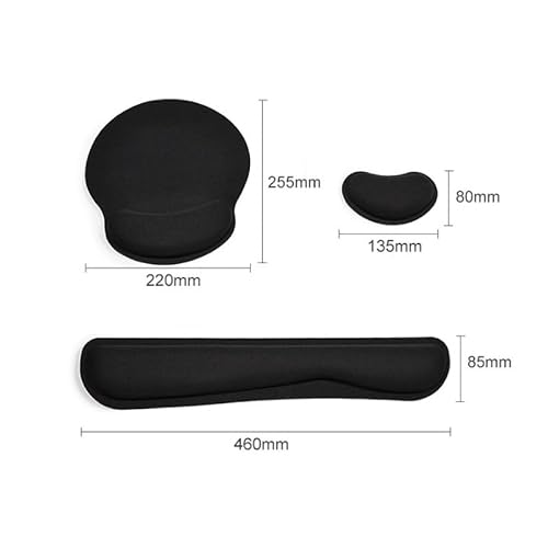 YUQKAI Memory Foam Large Size Wristband Pad Suit Office Games Wrist Black Keyboard Hand-held Rest(Style 3)