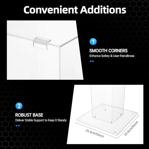 fagauhds Acrylic Ballot Box with Lock, Clear Voting Box Donation Box for Fundraising, Secure Container for School Party, Transparent 30.5x30.5x86.87cm