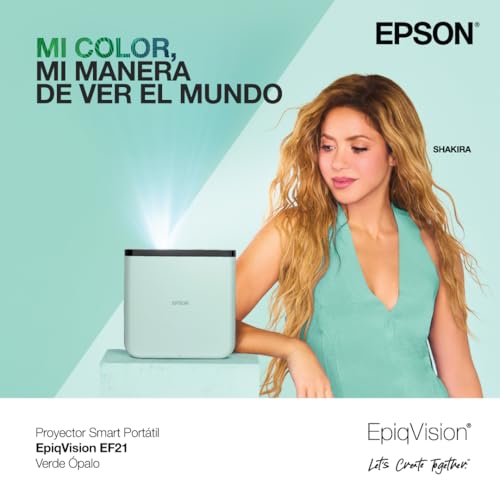 Epson EF21 3LCD Portable Projector - 16:9 - Opal Green