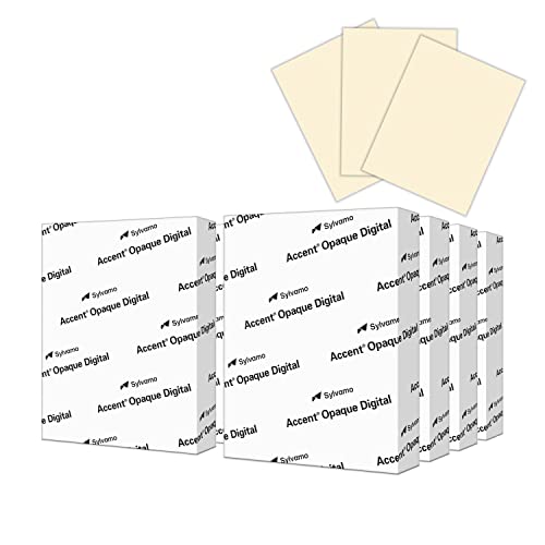 Accent Opaque Cream Printer Paper, 8.5” x 11” 28lb Bond/70lb Text Copy Paper – 2,000 Sheets (8 Reams) – Premium Computer Paper with Smooth Finish – 97 Bright, 104gsm – Warm White Copy Paper – 188176C