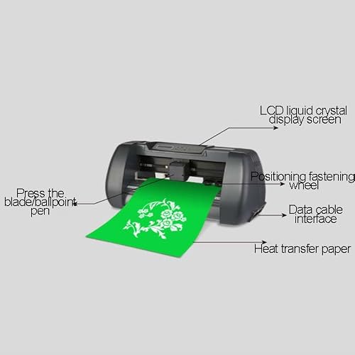 TYQMYSM High-Speed Desktop Cutting Plotter Machine, 375mm Cutter with LCD Display, Dual CPU Control for Sign Making, Decals, Stickers & Heat Transfer Paper