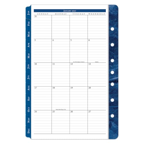 FranklinCovey - Monticello Two-Page Monthly Calendar Tabs (Classic, Jan 2027 - Dec 2027)