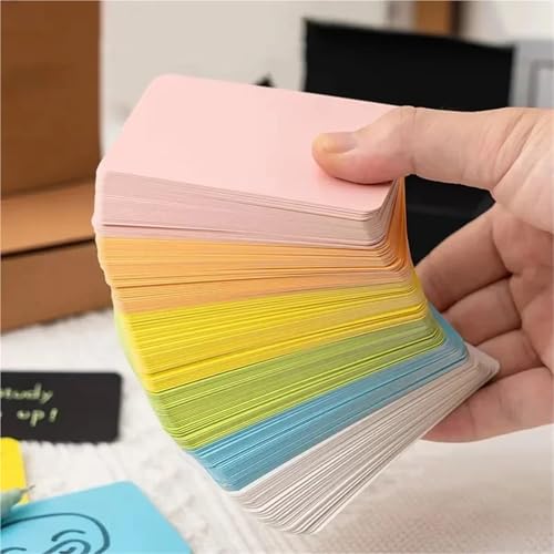 Blank Kraft Paper Business Card 100/300/600pcs Color Word Card Kraft Paper Postcard Retro Blank DIY Handwritten Note Writing Label Bookmark Learning(Red,600pcs)