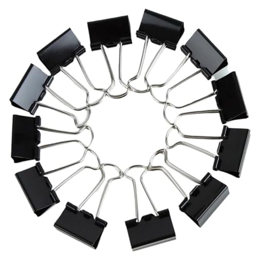 36Pcs Black Metal Binder Clips 15‑51mm