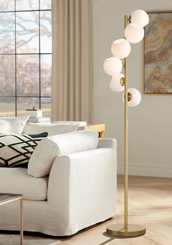 Astria 67" Tall Contemporary Warm Gold 6-Light Tree Floor Lamp