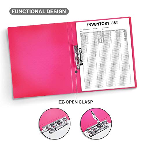 CRANBURY Punchless Clamp Binder, Ringless 8.5x11 Folder, 4-Pack
