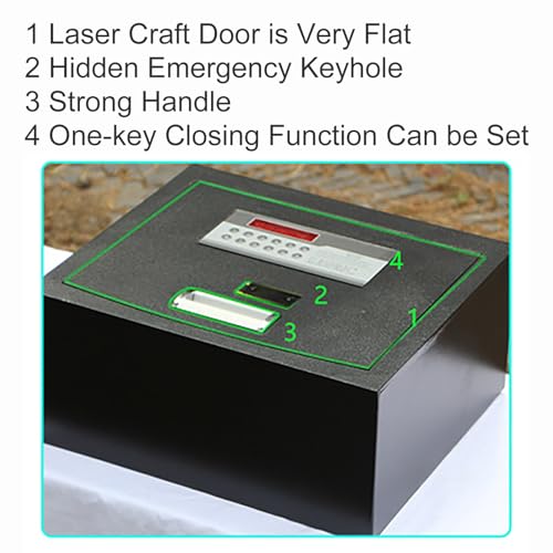 XRRJFYH Hotel Safe Box Small Floor Safe Security Box with Digital Code Hidden Safebox with Key Lockbox(40x35x14.5cm/16x14x5.7in)
