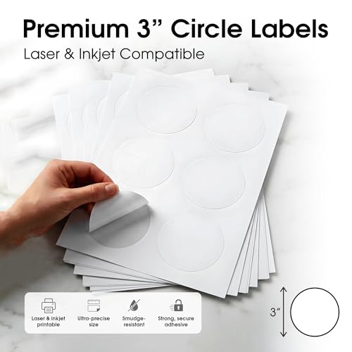 3" Sticker Labels for Laser & Inkjet, Spartan Industrial Template C006