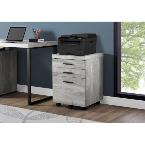 lafengyan Mobile File Cabinet with 3 Drawers for Office Storage – Rustic Wood-Look Printer Stand with Smooth Glides and Locking Casters