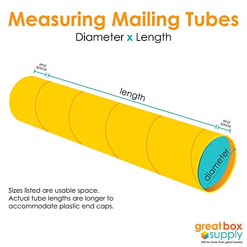 Great Box Supply Jumbo Mailing Tubes, 5' x 36', Kraft, 15/Case