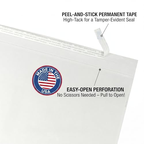 EnvyPak 9 x 12 Clear Booklet Envelopes, 4.5 Mil Heavy Duty Polypropylene, Peel & Reseal Adhesive, USPS Approved Materials, Crystal Clear Catalog Mailer, Fits 8.5 x 11 Inserts, Made in USA