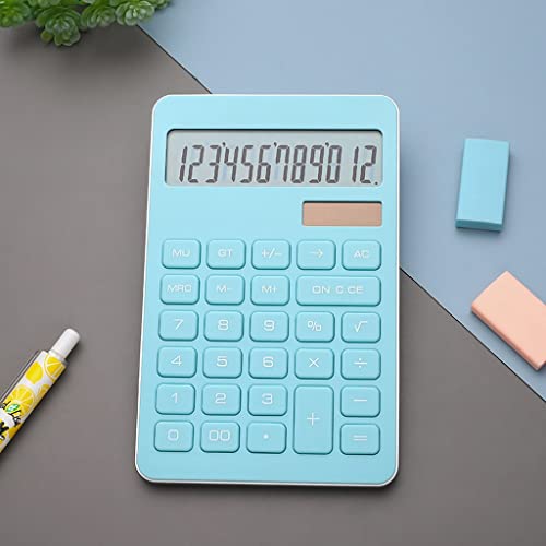 Big Screen Calculator Cute Power Solar Financial Accounting Business Office 12 Digits with Stand