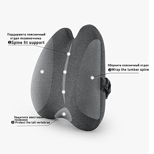 GFHSKRPL Memory Foam Waist Pillow Lumbar Support Cushion for Back Orthopedic Car Seat Office Chair Coccyx Massage Pillows